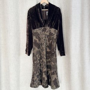Vintage Brown Velvet Dress